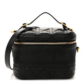 Lambskin Cannage Small Diortravel Vanity Case Black