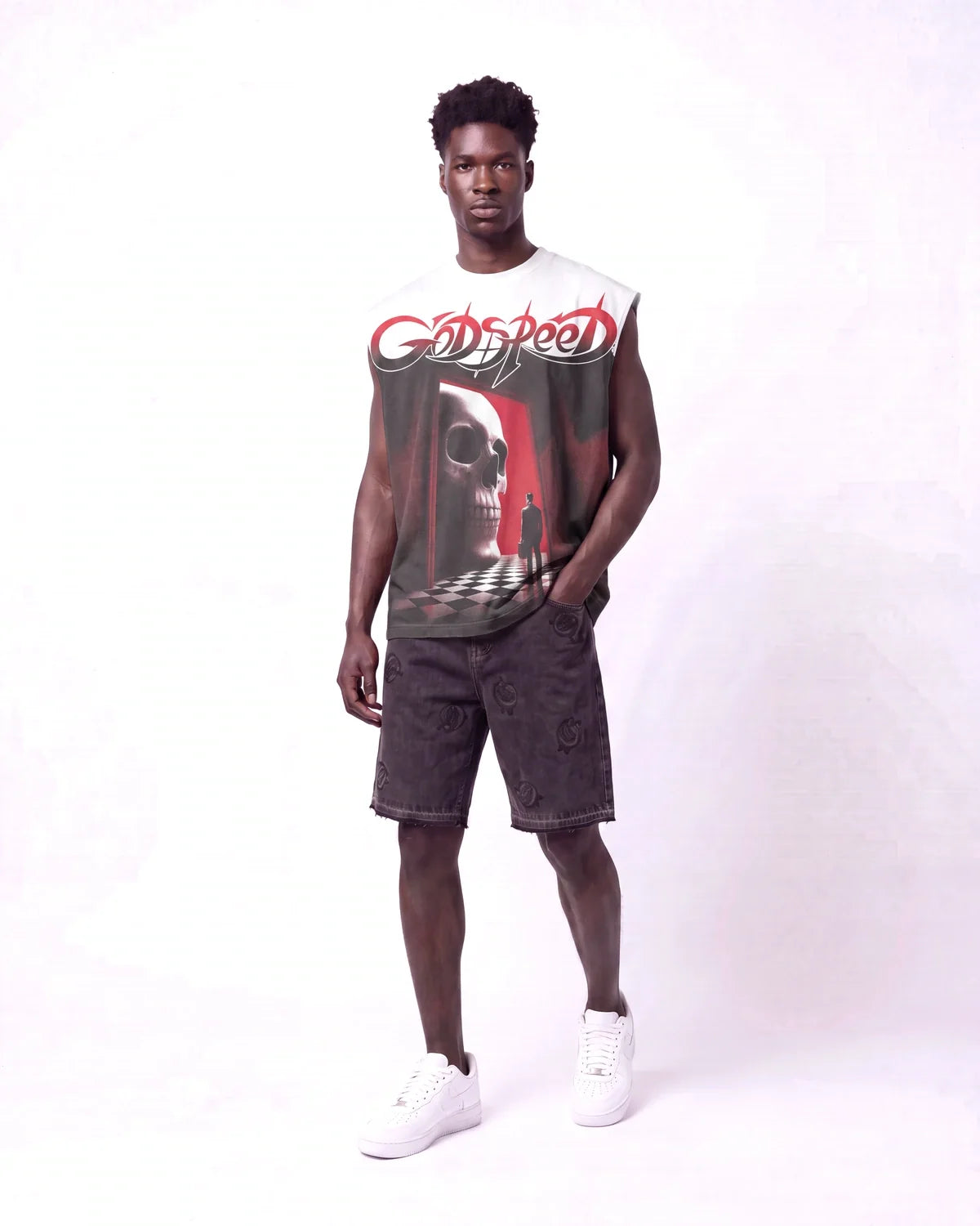 Godspeed Fate's Doorstep Sleeveless Tee White