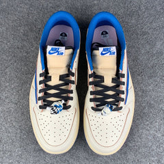 Fragment Design x Travis Scott x Air Jordan 1 Retro Low OG SP 'Sail Military Blue'