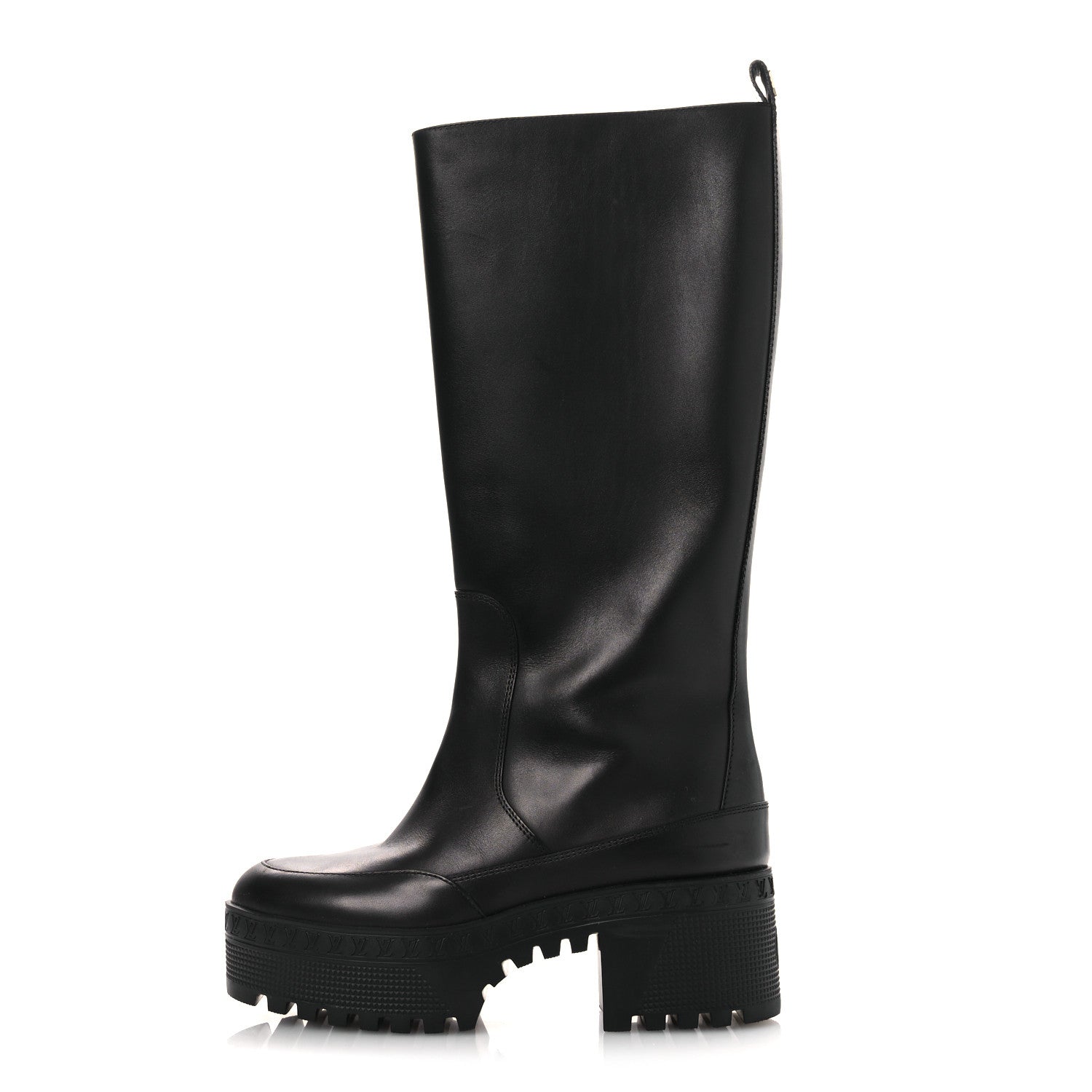 Calfskin Laureate Platform High Boots 36 Black