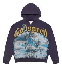 Godspeed Chrome Liberty Zip Up Hoodie Navy